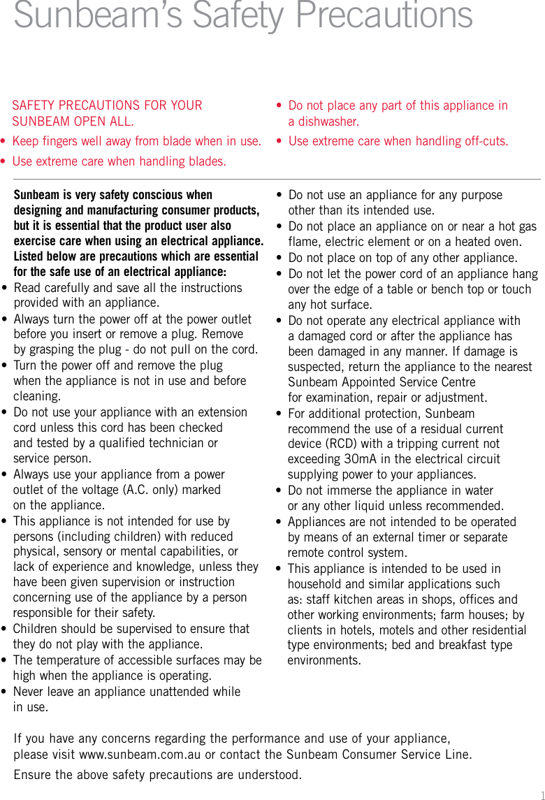 Page 3 of 12 - Sunbeam Sunbeam-Sunbeam-Can-Opener-Ca2800-Users-Manual-  Sunbeam-sunbeam-can-opener-ca2800-users-manual