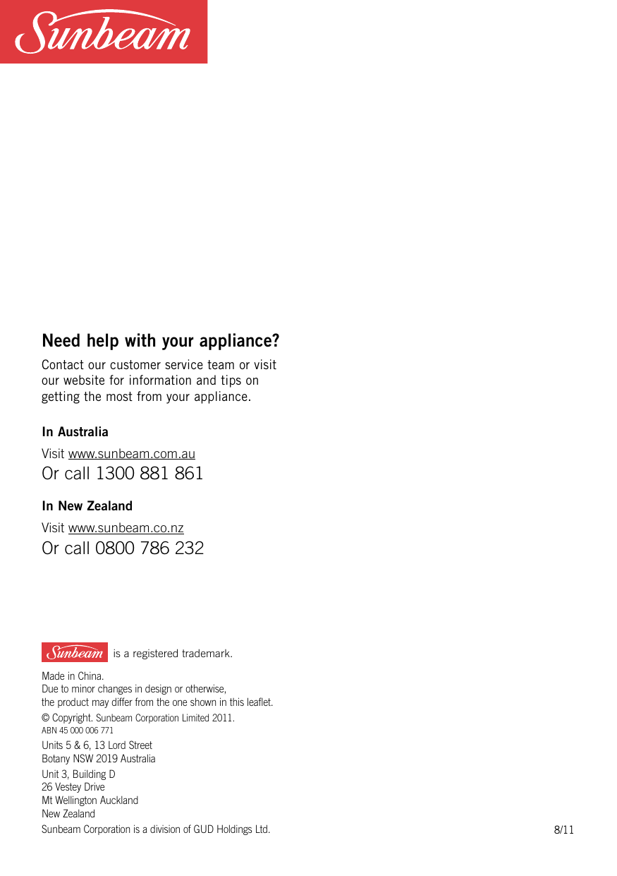 Sunbeam Coffeemaker Pc7900 Users Manual