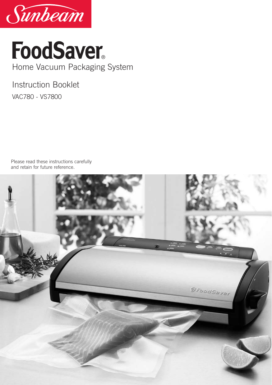 Sunbeam Food Saver Vac780 Users Manual