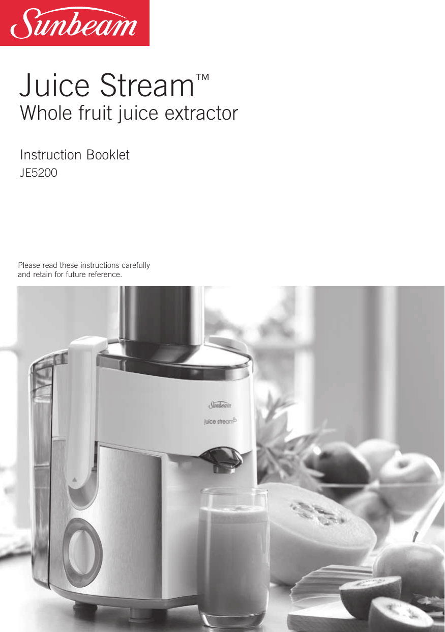 Sunbeam Juicer Je5200 Users Manual