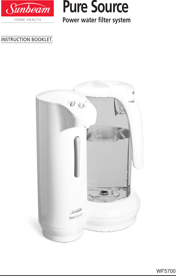 Page 1 of 7 - Sunbeam Sunbeam-Wf5700-Users-Manual- 3242 Water Filter System  Sunbeam-wf5700-users-manual