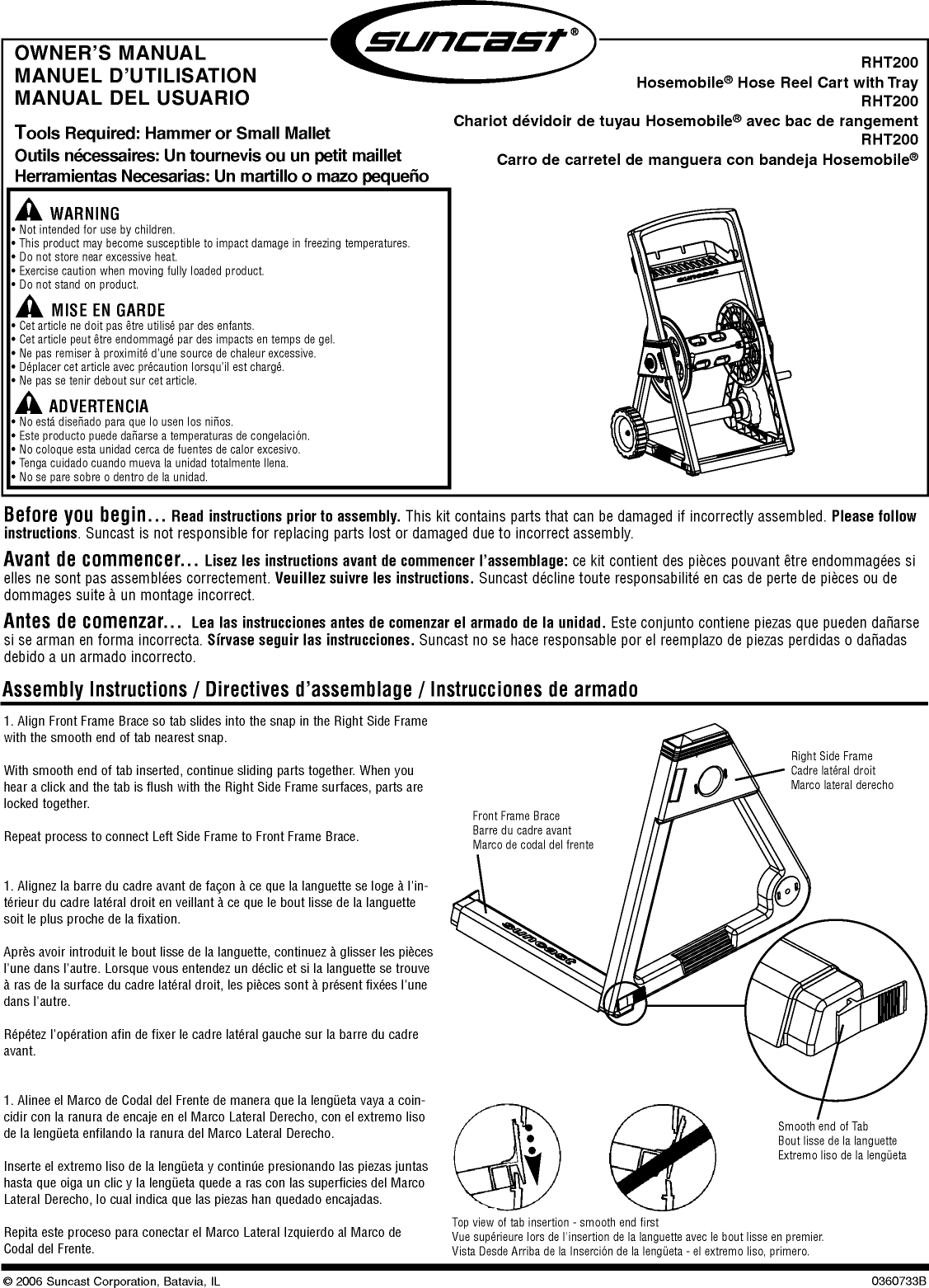 Page 1 of 8 - Suncast Suncast-Hosemobile-Rht200-Users-Manual-  Suncast-hosemobile-rht200-users-manual