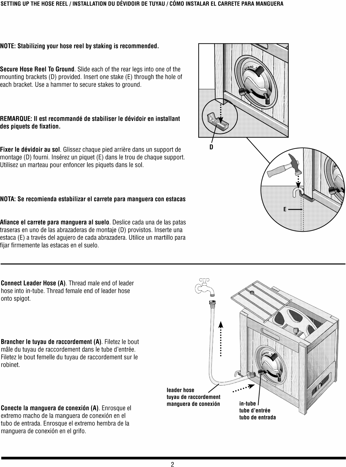 Page 2 of 8 - Suncast Suncast-Hydro-Power-Auto-Rewind-Rsh125-Users-Manual-  Suncast-hydro-power-auto-rewind-rsh125-users-manual