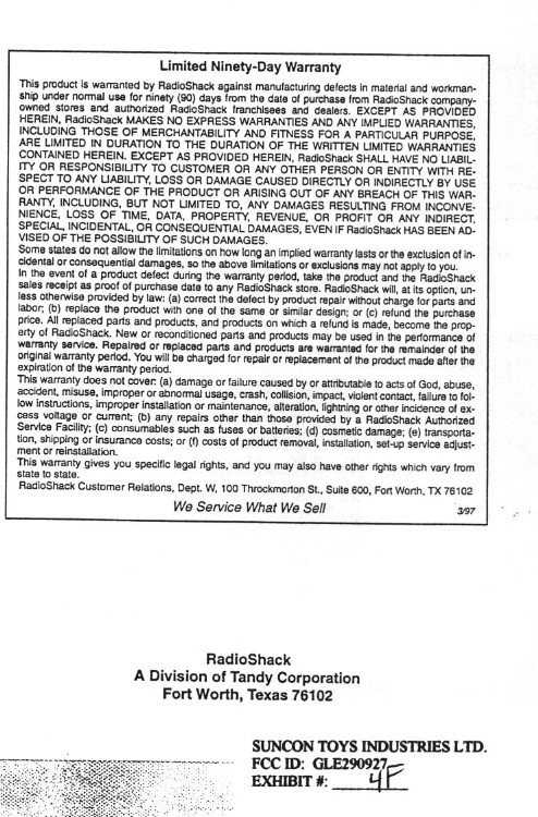 27 MHz R/C TRANSMITTER User Manual