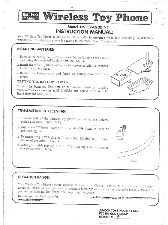 Toy Walkie Talkie User Manual