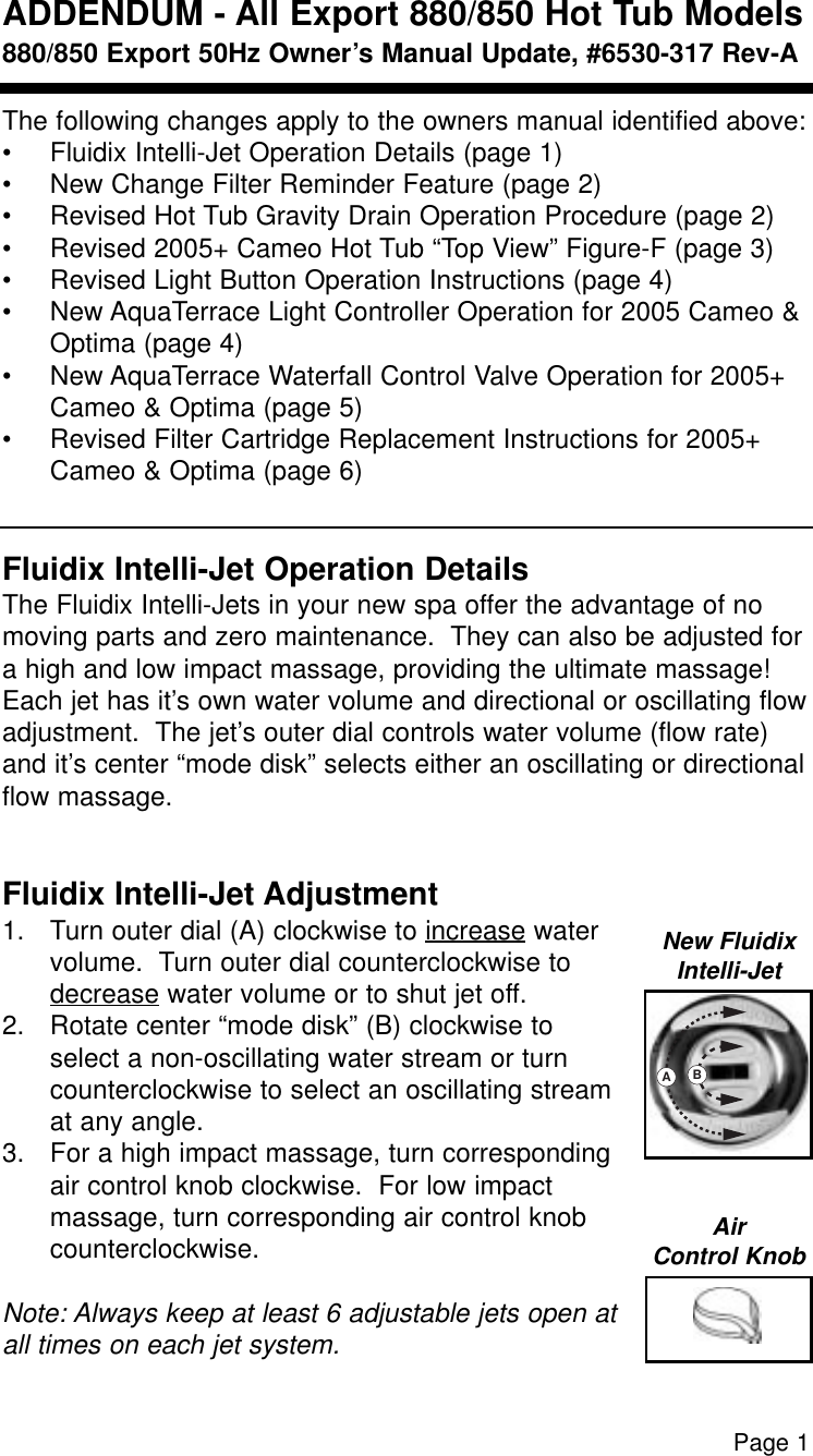 Sundance Spas 850 Users Manual Export Owner S 50hz English