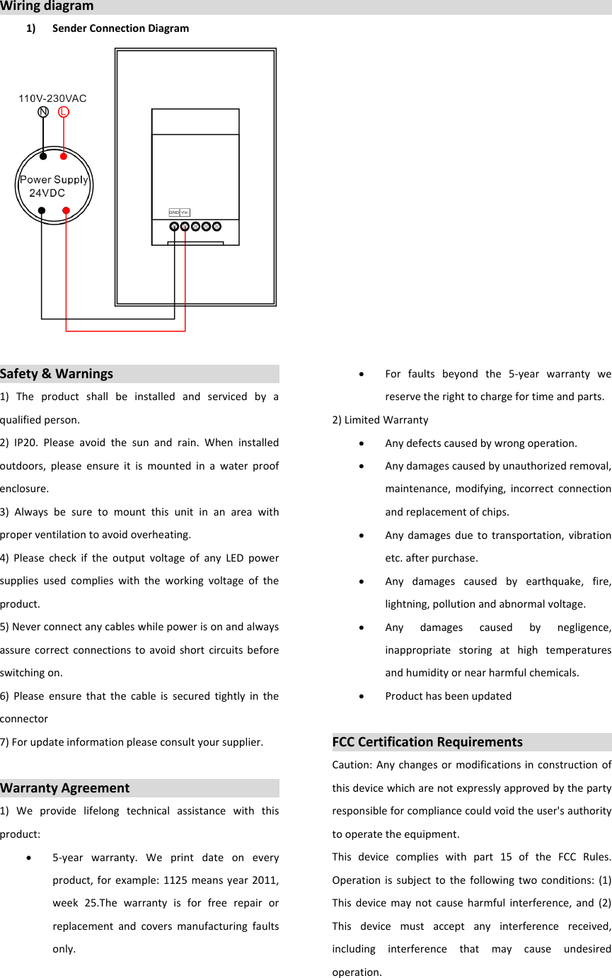 Page 2 of Sunricher Technology 2820 LED Controller User Manual 