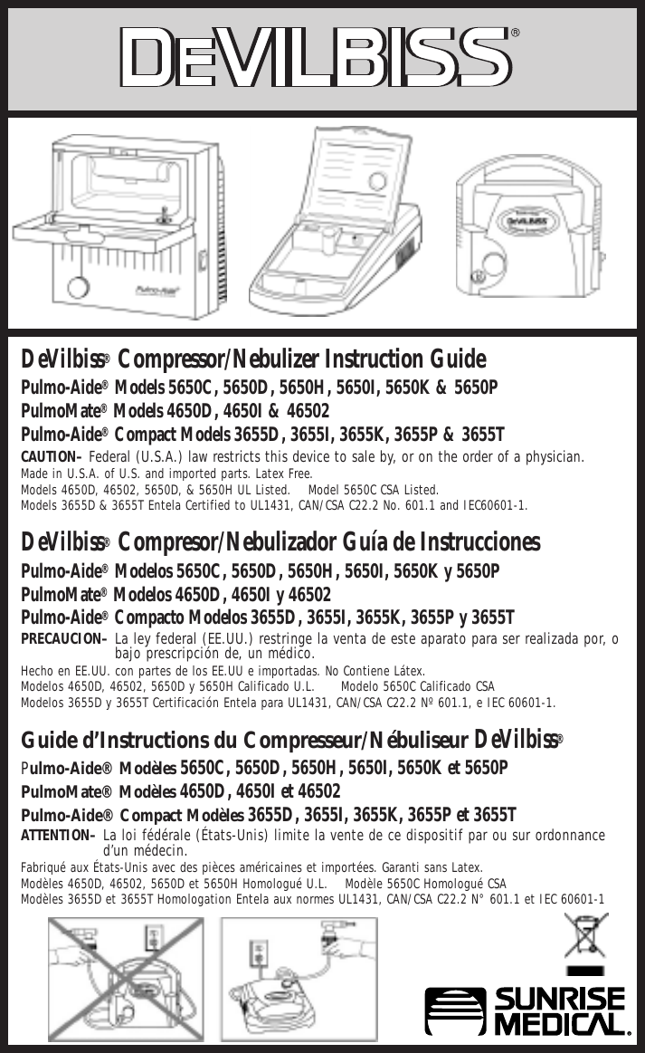 Sunrise Medical 3655D Users Manual