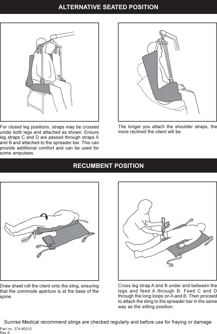 Sunrise Medical Hoyer 374 90010 Users Manual Quickfit Deluxe Sling ...