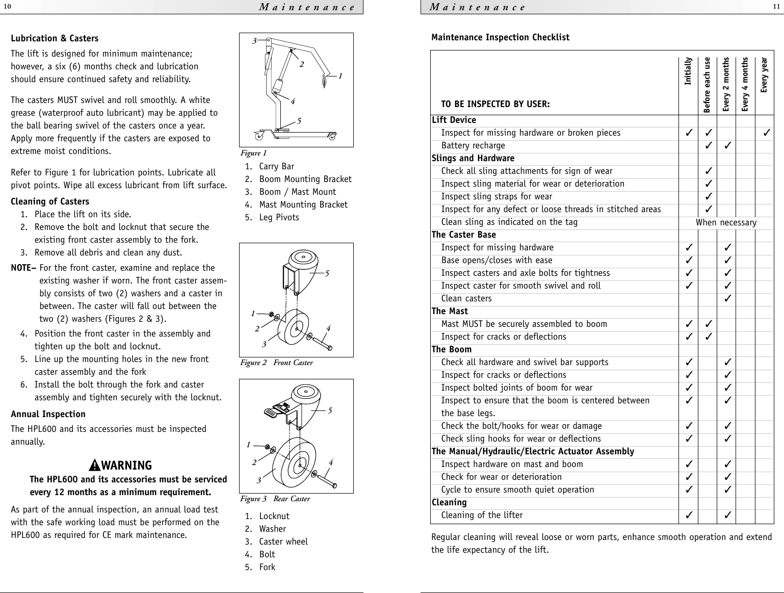 Sunrise Medical Hpl600 Users Manual IM 459005RevA Lift OM