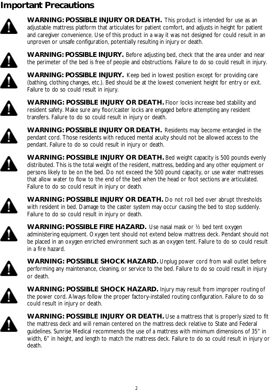 Page 2 of 12 - Sunrise-Medical Sunrise-Medical-Joerns-B684Dc-Users-Manual- 6110014C Manual  Sunrise-medical-joerns-b684dc-users-manual
