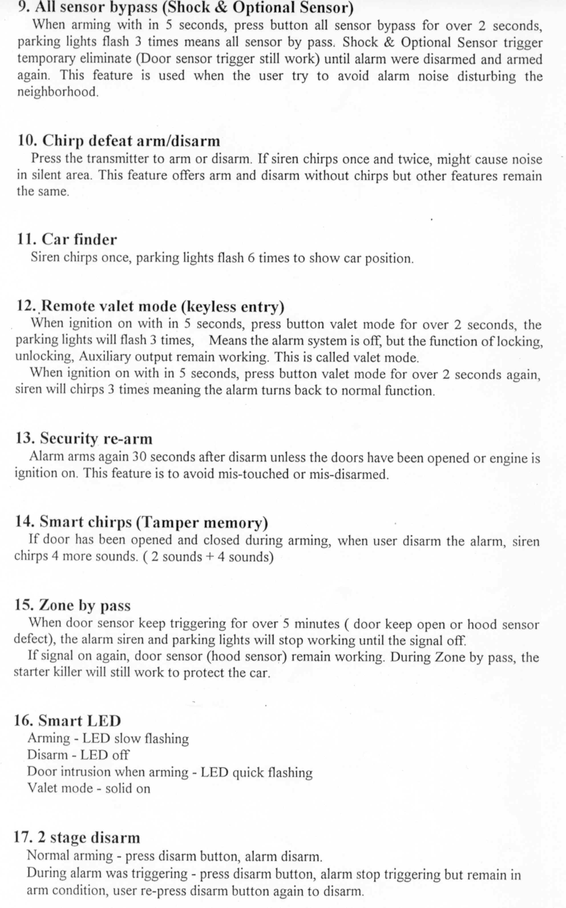 Car Alarm Remote User Manual