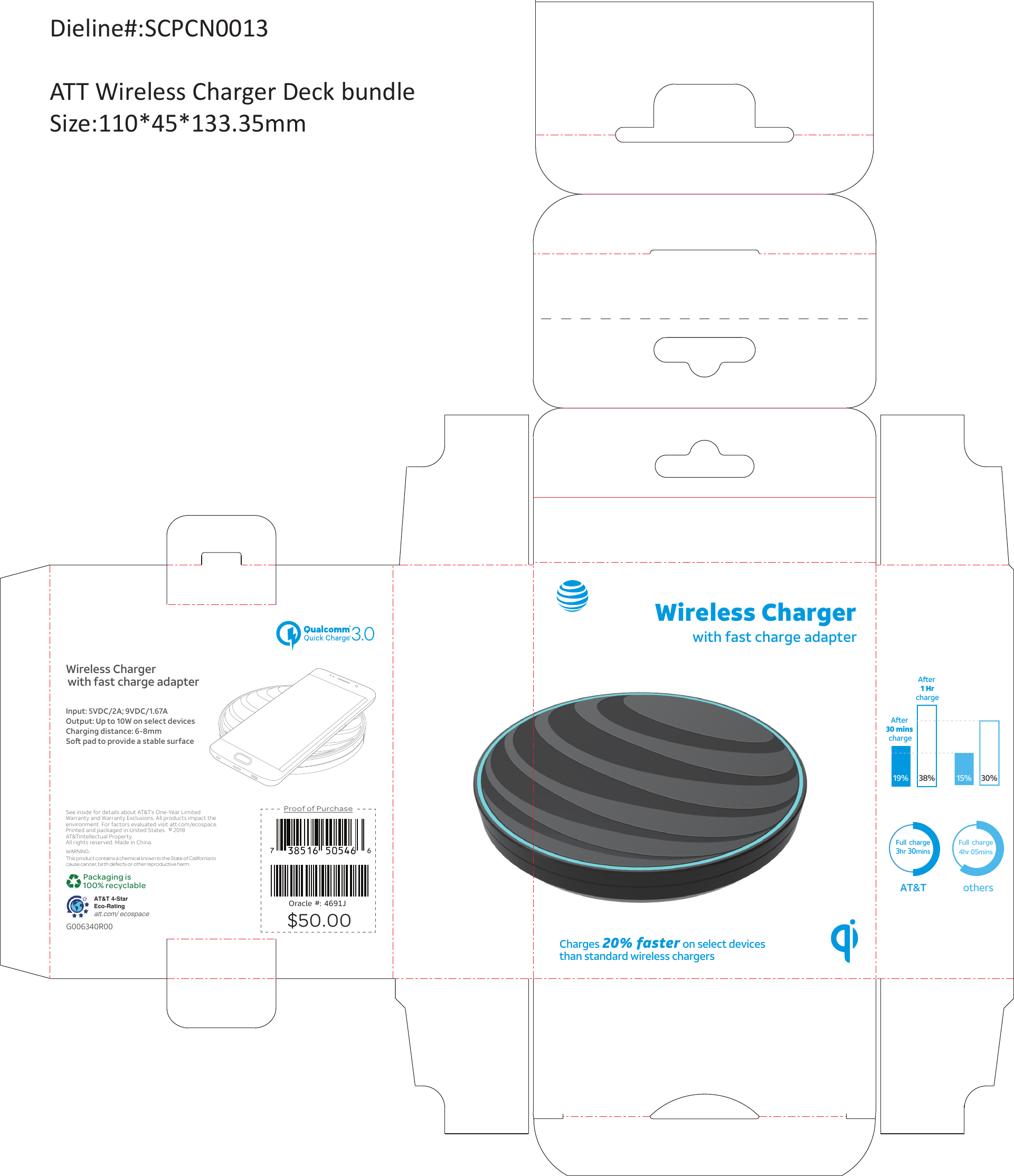 Page 1 of Superior communications 06121 AT & T Wirelss Charger White / Black User Manual G006340R00  ATT Wireless Charger BLACK