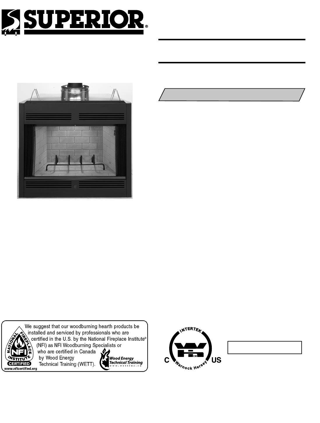 Superior Br 42 Users Manual B42 700, Superior Br 36 2 Gas Fireplace