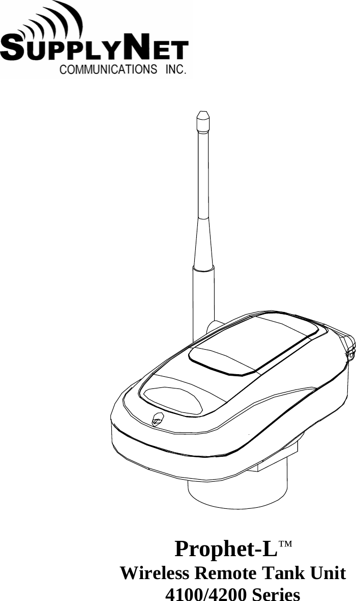      Prophet-L&trade; Wireless Remote Tank Unit 4100/4200 Series 
