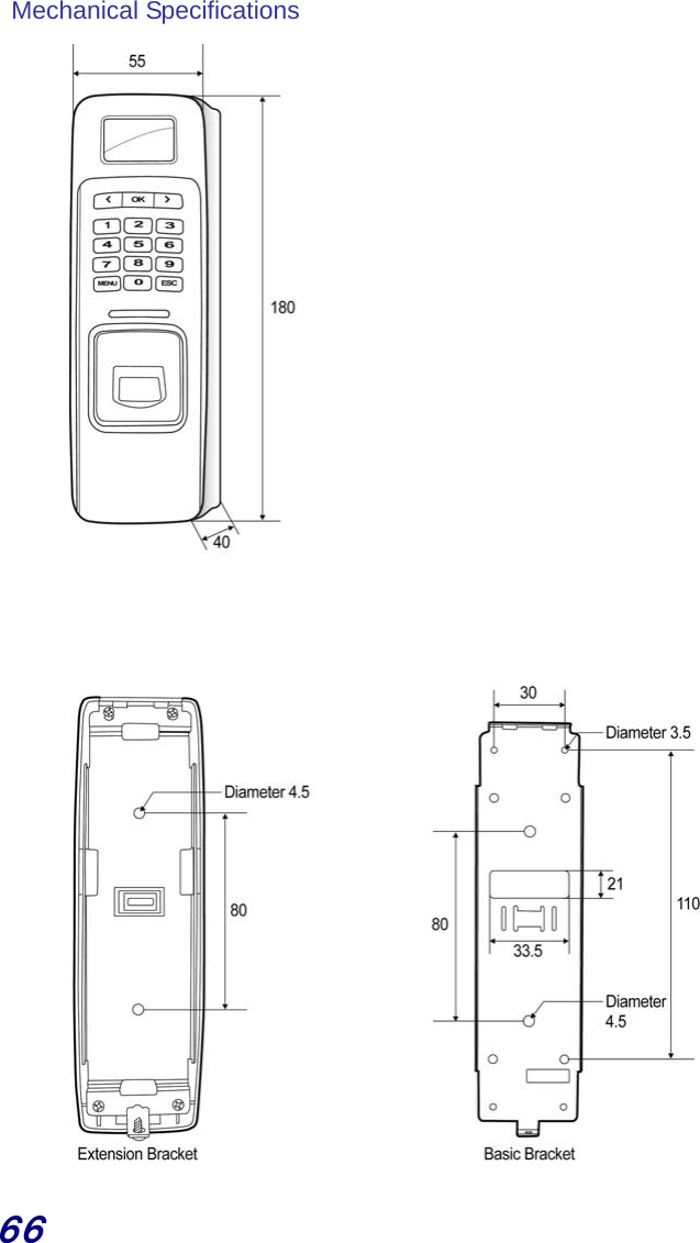  66 Mechanical Specifications                                       