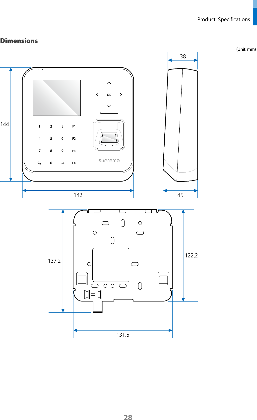  Product Specifications Dimensions   (Unit: mm)     28 