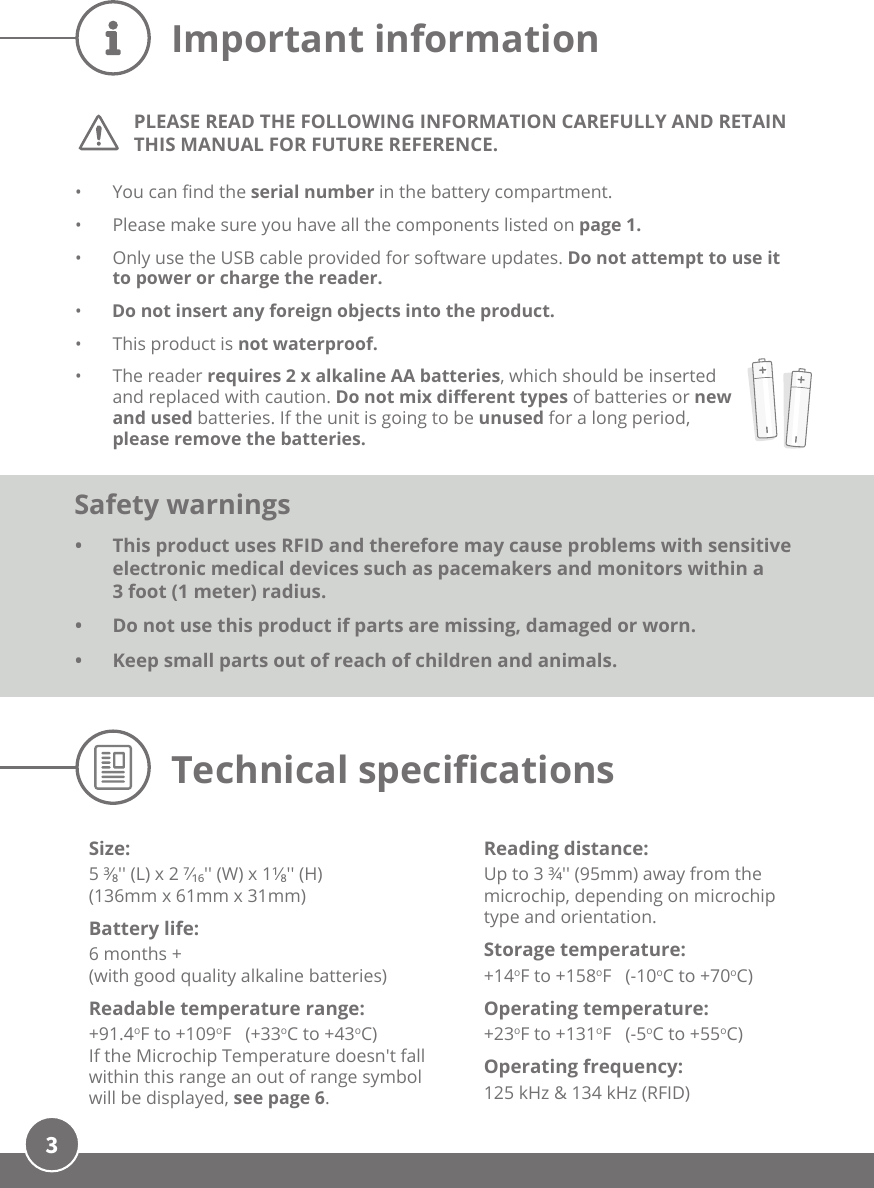 Page 4 of 12 - Sureflap 24Petwatch Microchip Reader Manual User 24Pet Watch