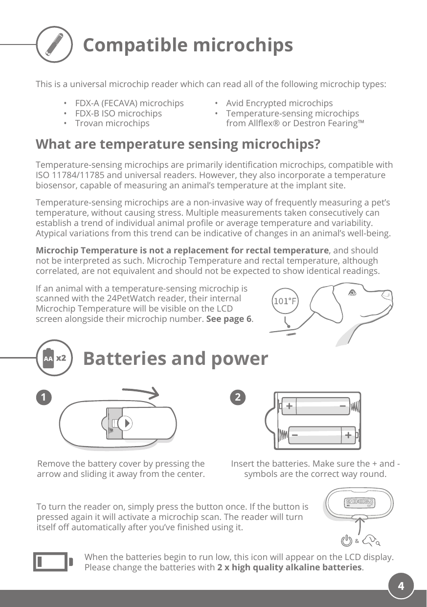 Page 5 of 12 - Sureflap 24Petwatch Microchip Reader Manual User 24Pet Watch