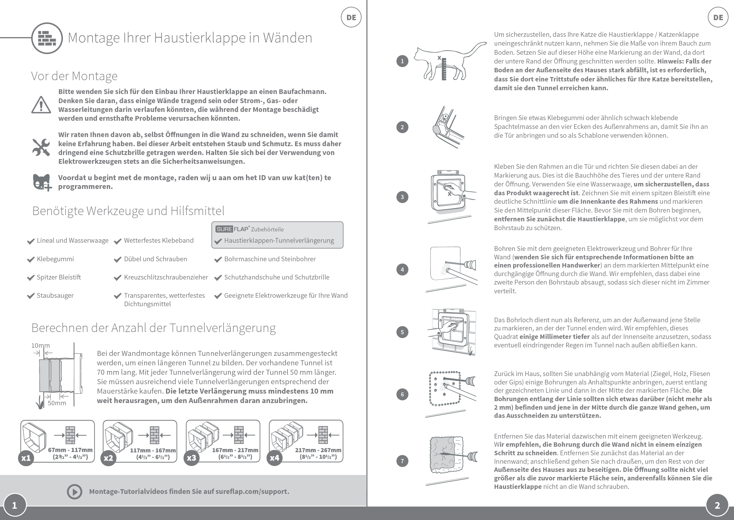 Sureflap Petdoor Connect Wall Fitting Instructions User Manual