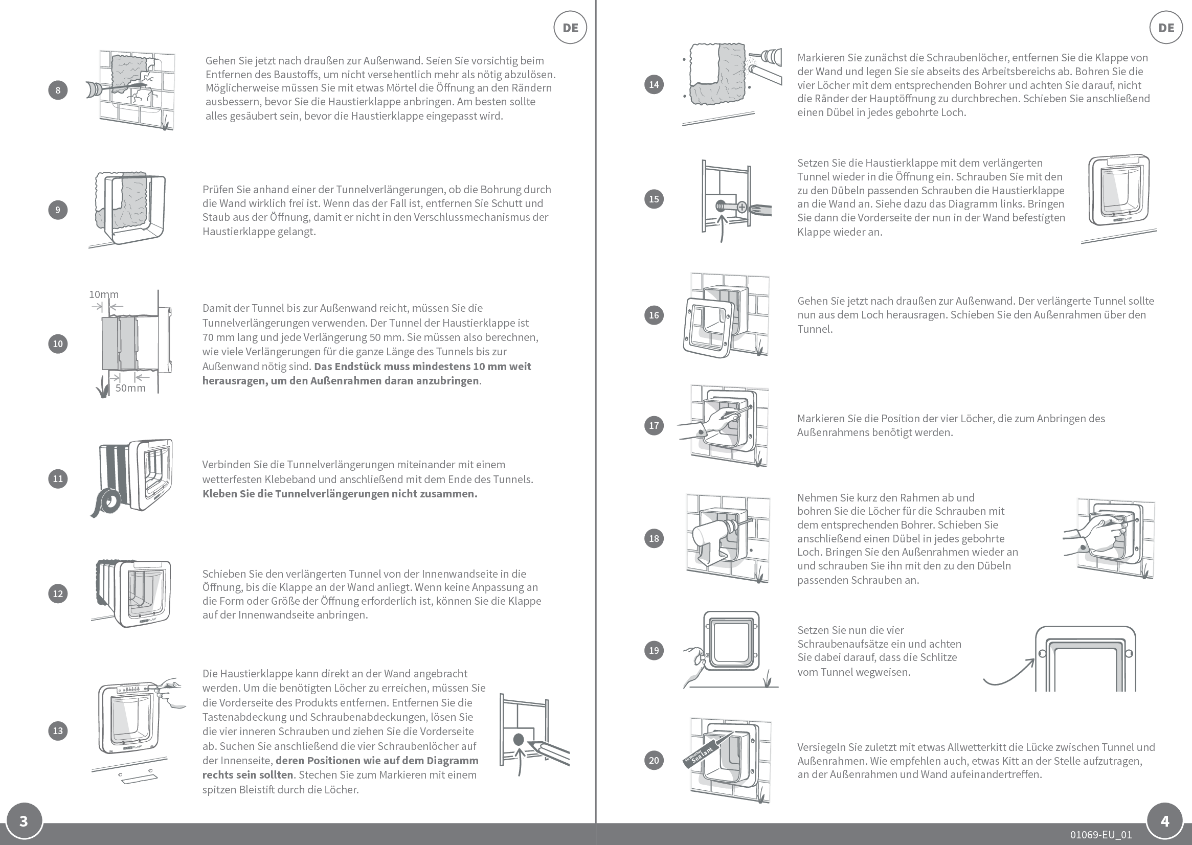 Sureflap Petdoor Connect Wall Fitting Instructions User Manual