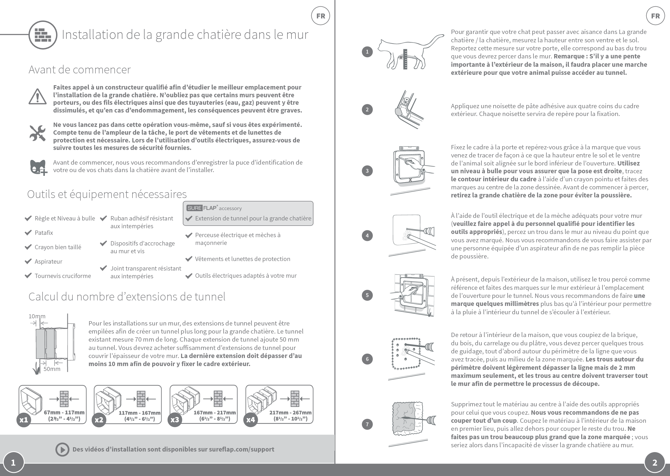Sureflap Petdoor Connect Wall Fitting Instructions User Manual