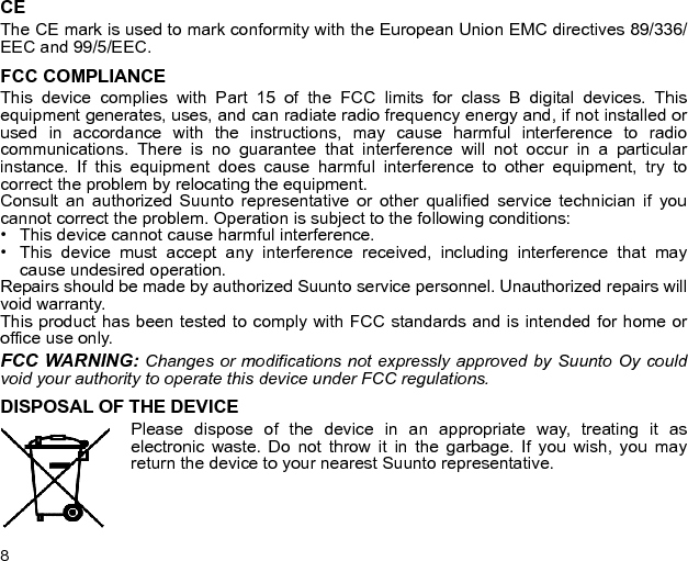 SUUNTO COMFORT BELTGUIDE DE L’UTILISATEUR FR