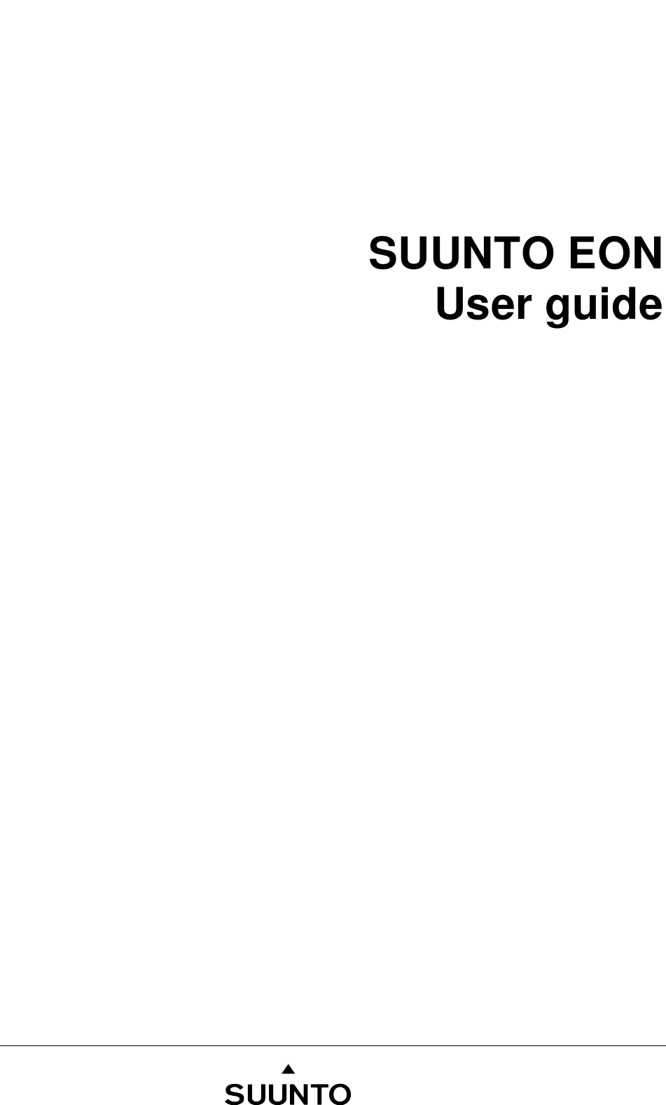      SUUNTO EON  User guide