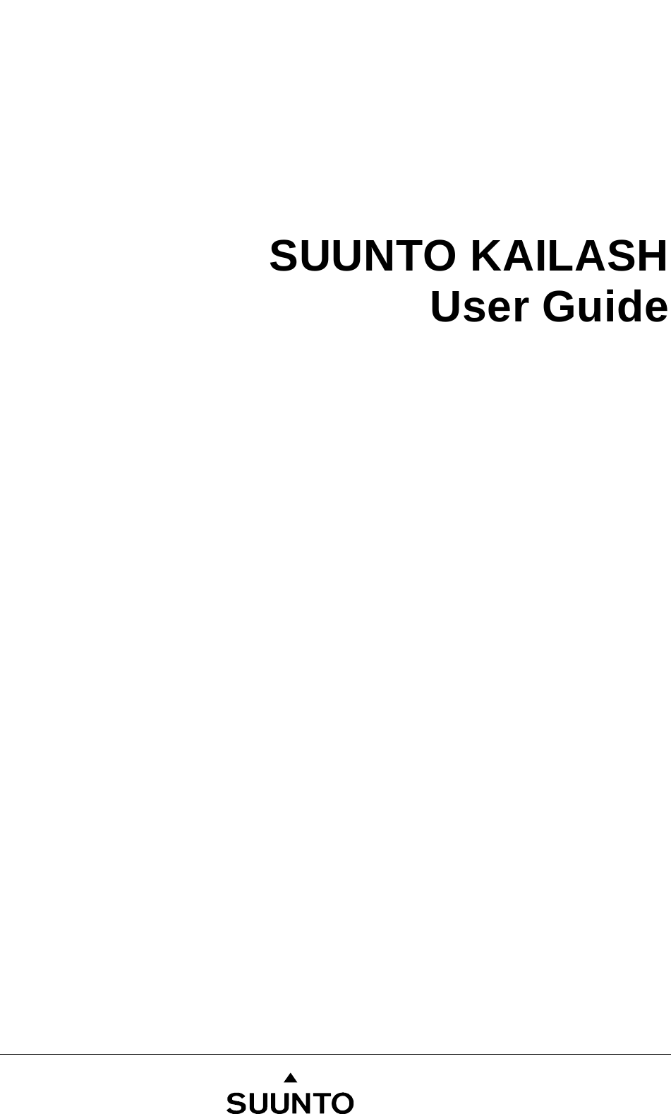      SUUNTO KAILASH User Guide   