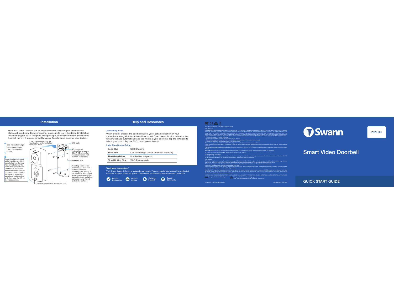 Swann Smart Video Doorbell Initial Setup Pairing With Swannbuzz App Youtube