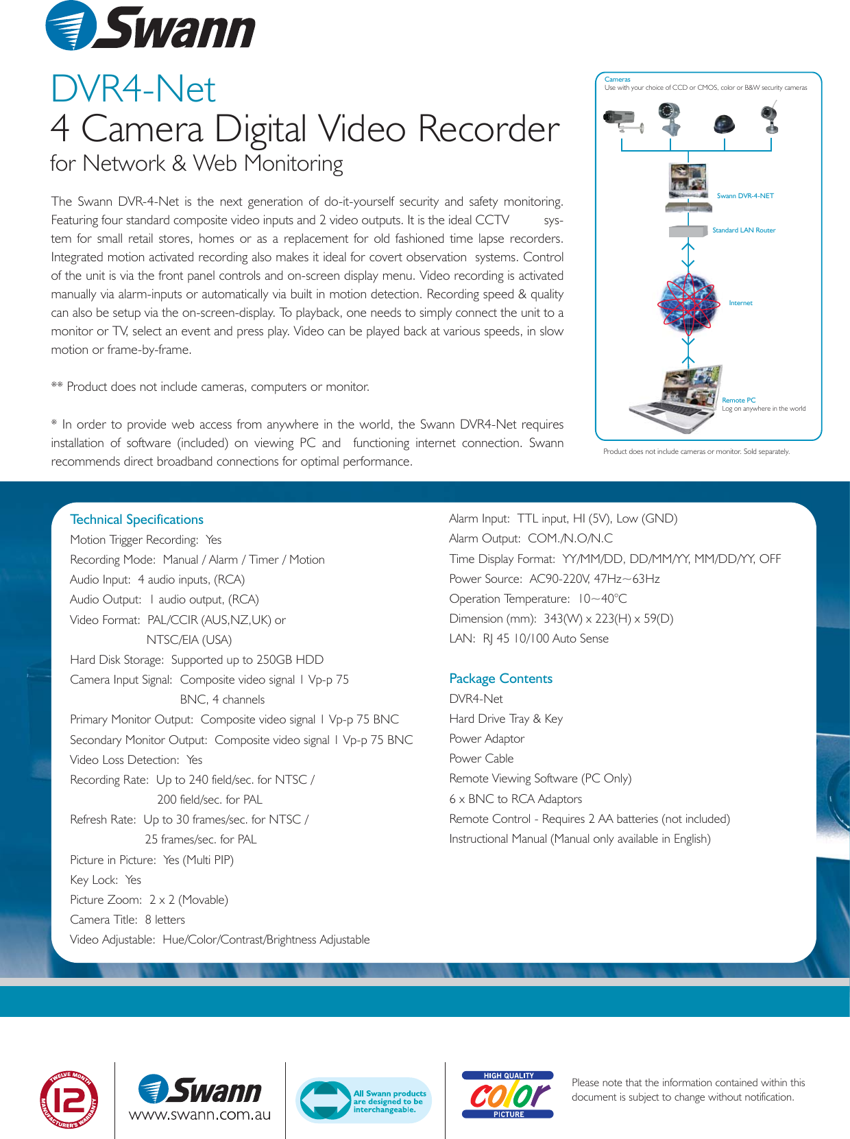 Page 2 of 2 - Swann Swann-Digital-Guardian-Dvr4-Net-Users-Manual- DVR4-Net_V2  Swann-digital-guardian-dvr4-net-users-manual