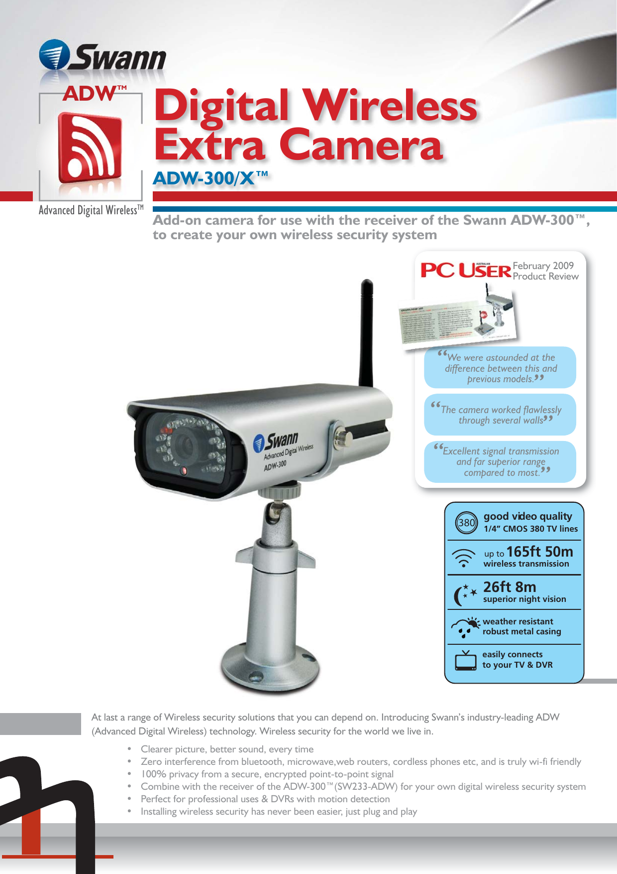Page 1 of 2 - Swann Swann-Digital-Wireless-Extra-Camera-Adw-300-X-Users-Manual- Adw300x_brochure Swann-digital-wireless-extra-camera-adw-300-x-users-manual