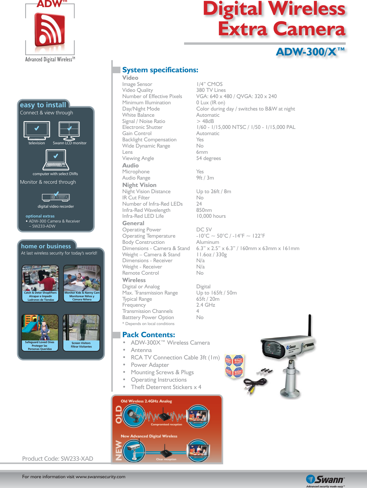 Page 2 of 2 - Swann Swann-Digital-Wireless-Extra-Camera-Adw-300-X-Users-Manual- Adw300x_brochure Swann-digital-wireless-extra-camera-adw-300-x-users-manual