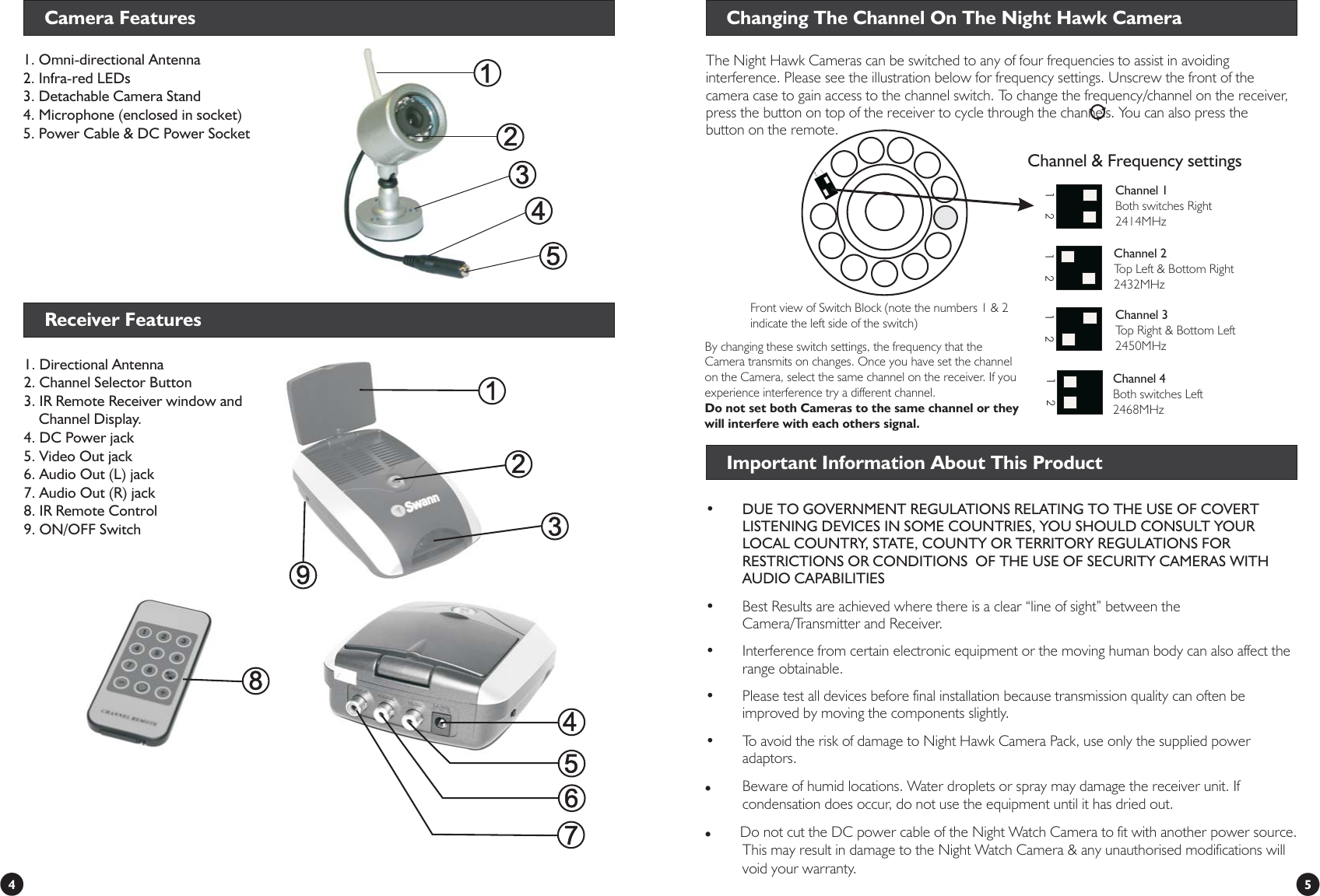 Page 4 of 4 - Swann Swann-Night-Hawk-Camera-Pack-Users-Manual- SW-P-WOC2_QS_ENG_20060927  Swann-night-hawk-camera-pack-users-manual