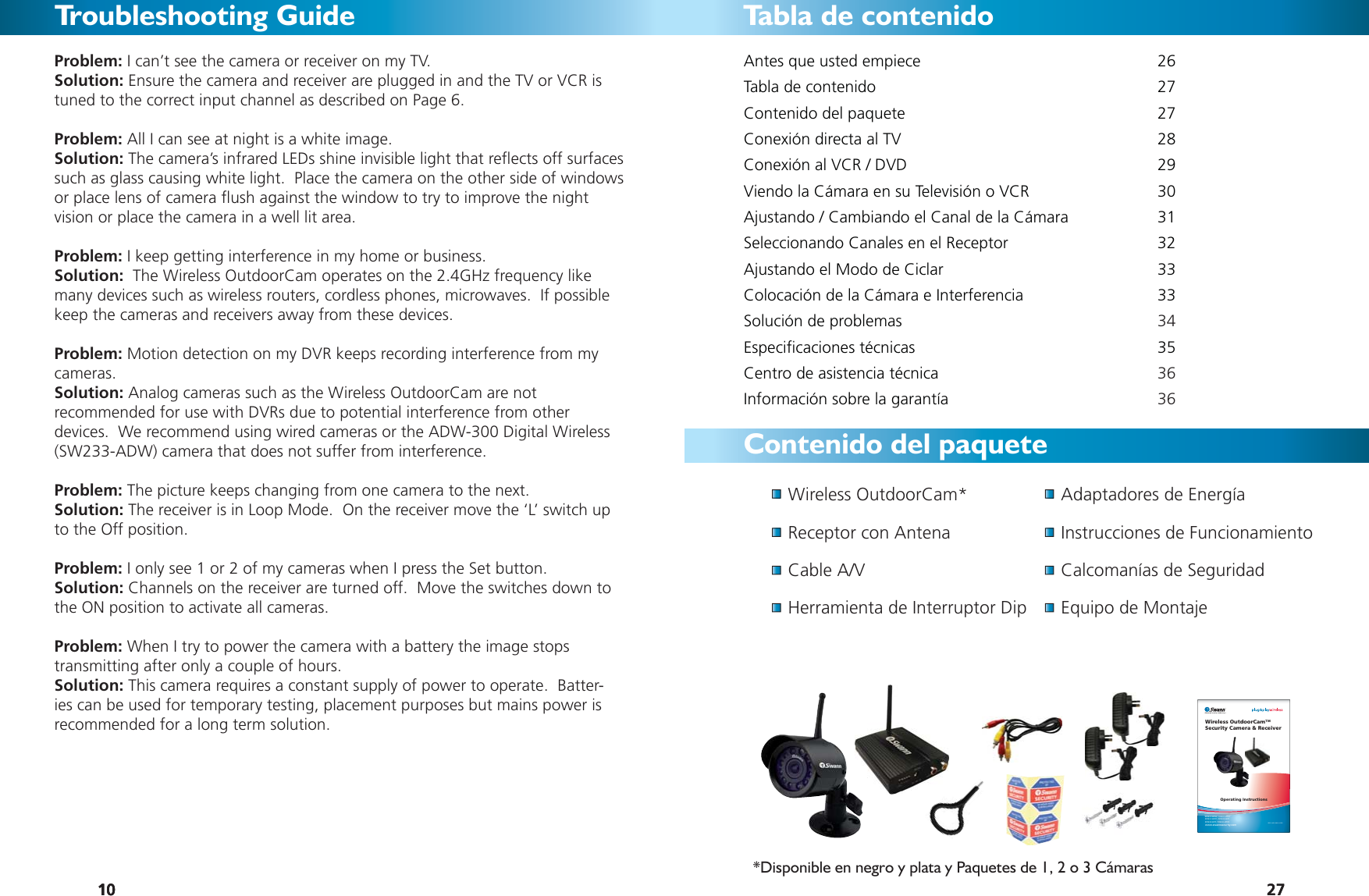 Page 10 of 12 - Swann Swann-Sw231-Wch-Users-Manual- All_LANGUAGES_WOC_Cameras_16-02-09  Swann-sw231-wch-users-manual