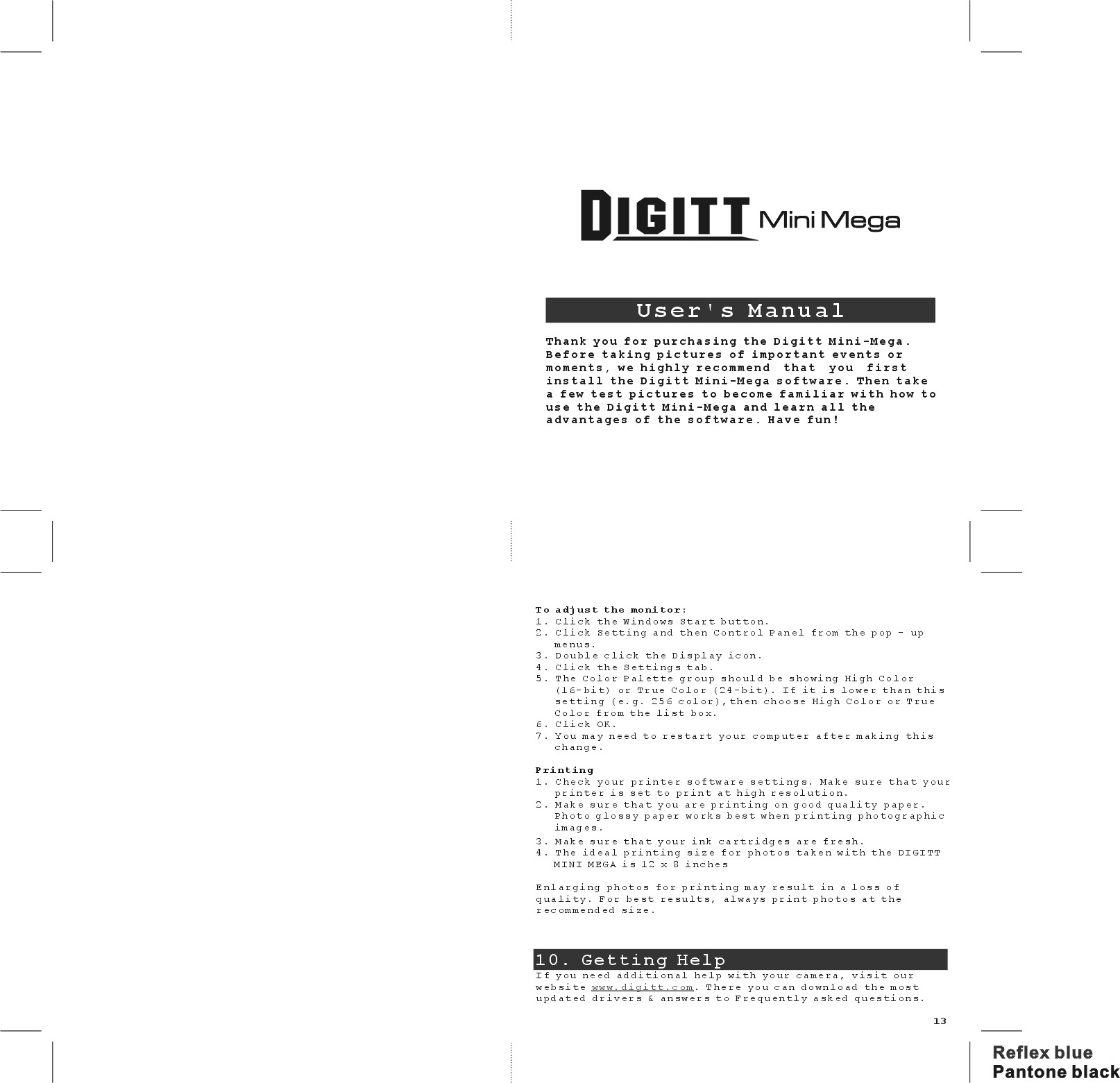 DIGITT MINI MEGA User Manual