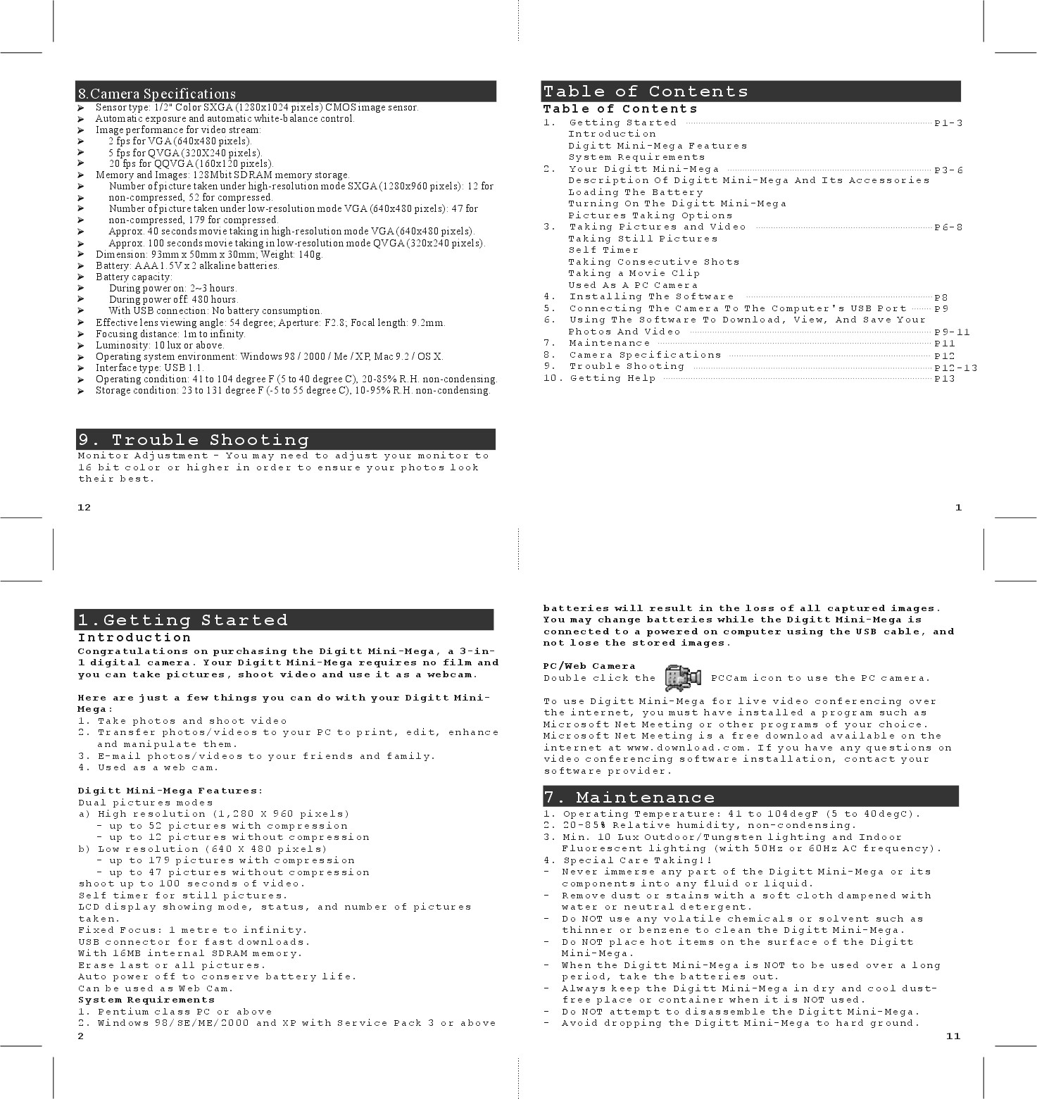 DIGITT MINI MEGA User Manual