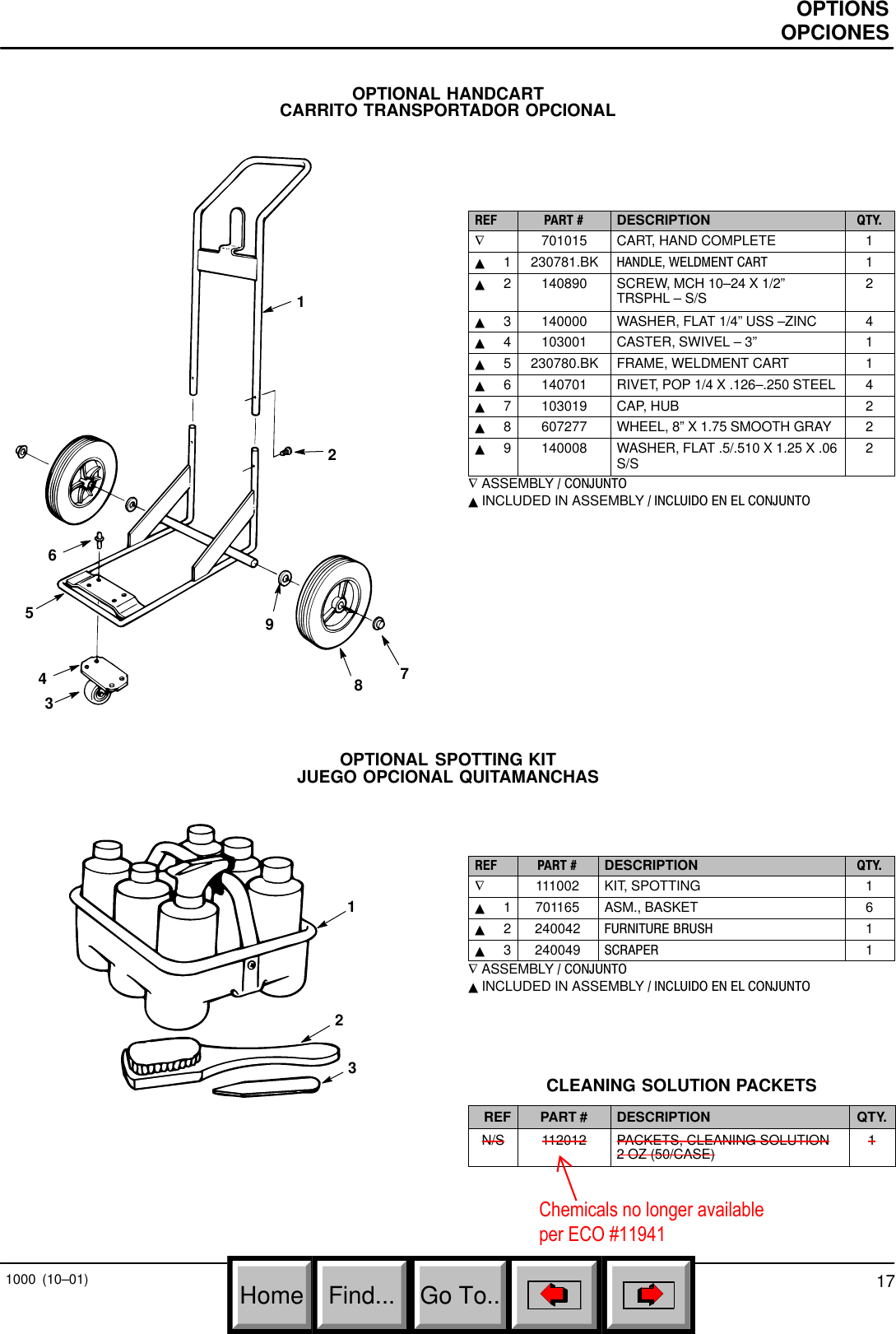 Page 6 of 6 - Ten 1000_Parts List Rev 02  1000 Parts Manual 10-2001 To 6-2003