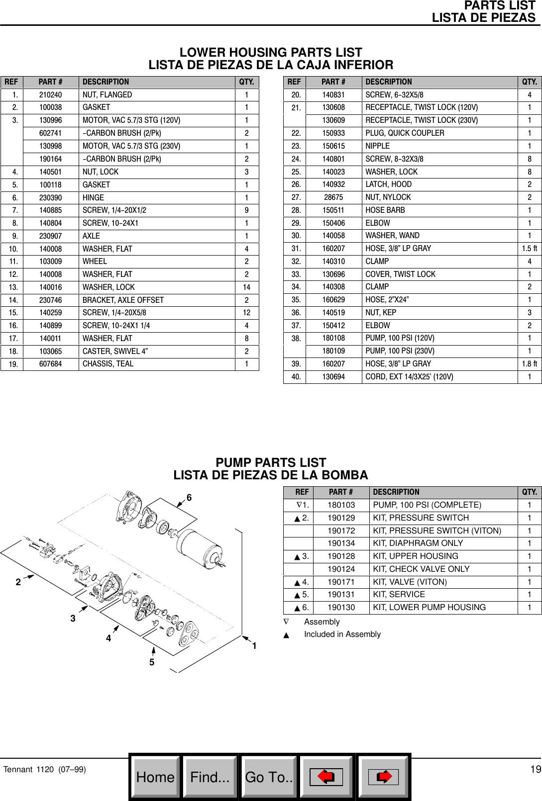 Page 6 of 8 - 1120 Rev 01 (01-00) Parts Only_Tennant  Manual 1-2000 To 2-2004