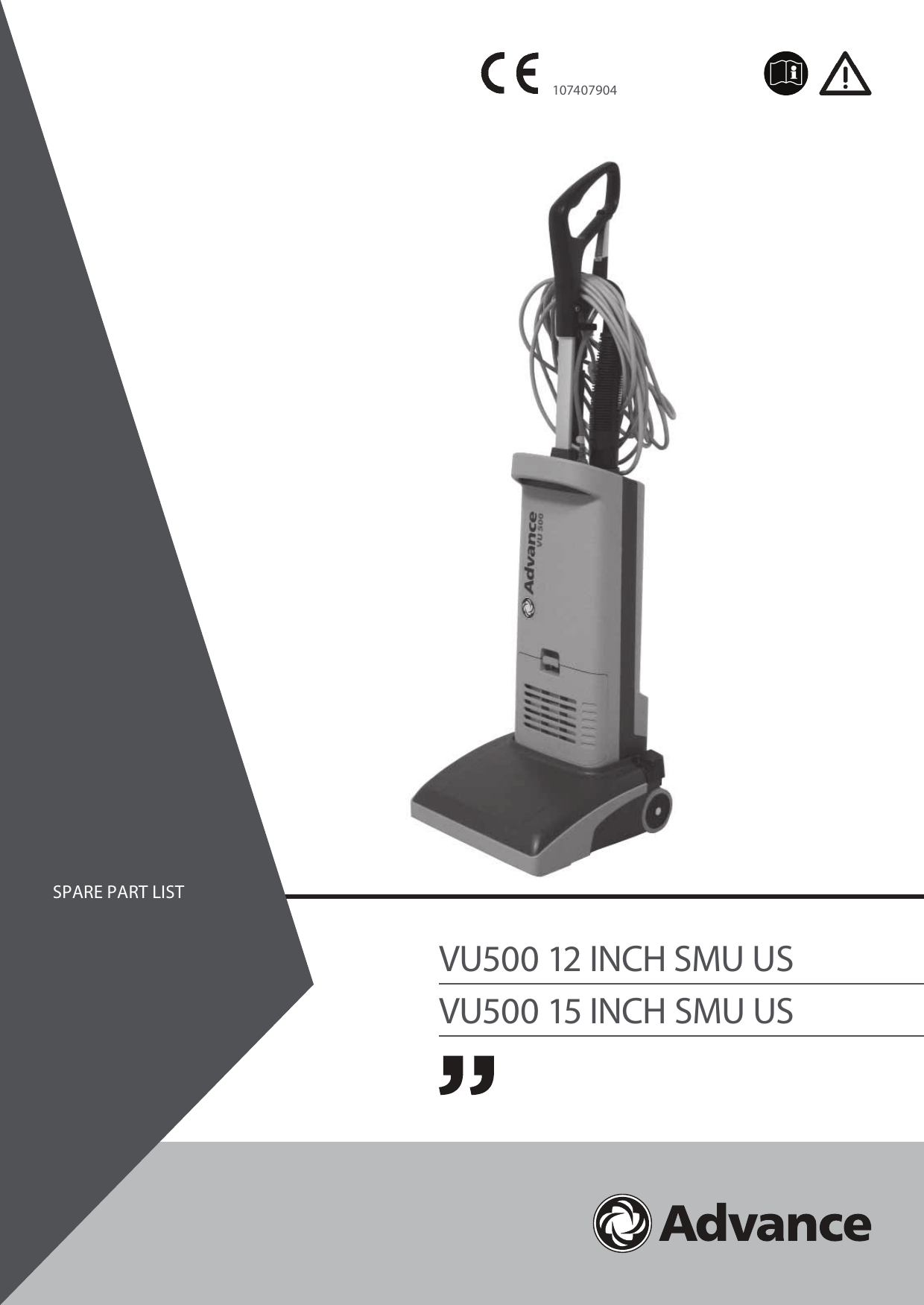 Page 1 of 8 - Advance-vu500-upright-vacuum-parts-manual