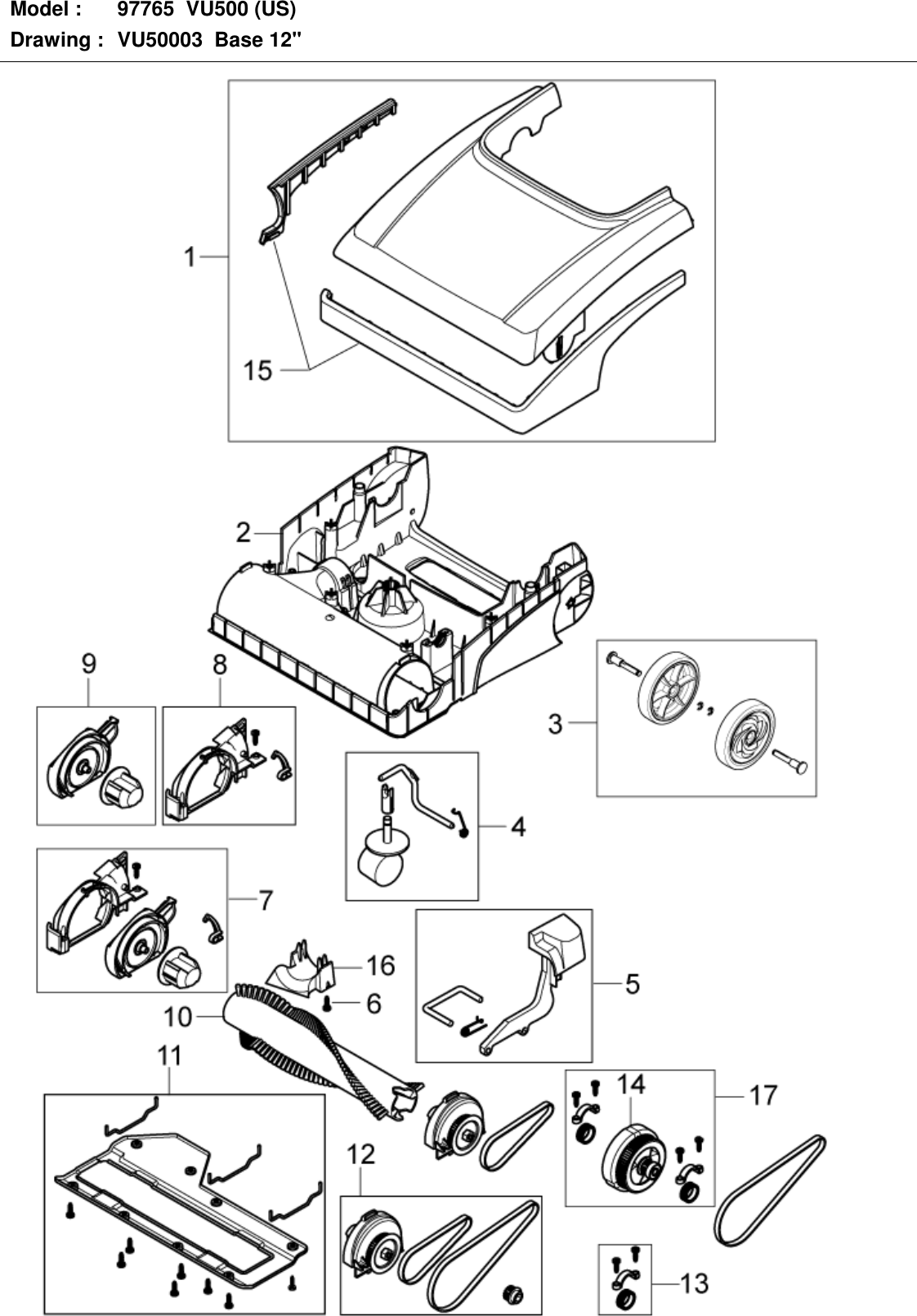 Page 4 of 8 - Advance-vu500-upright-vacuum-parts-manual