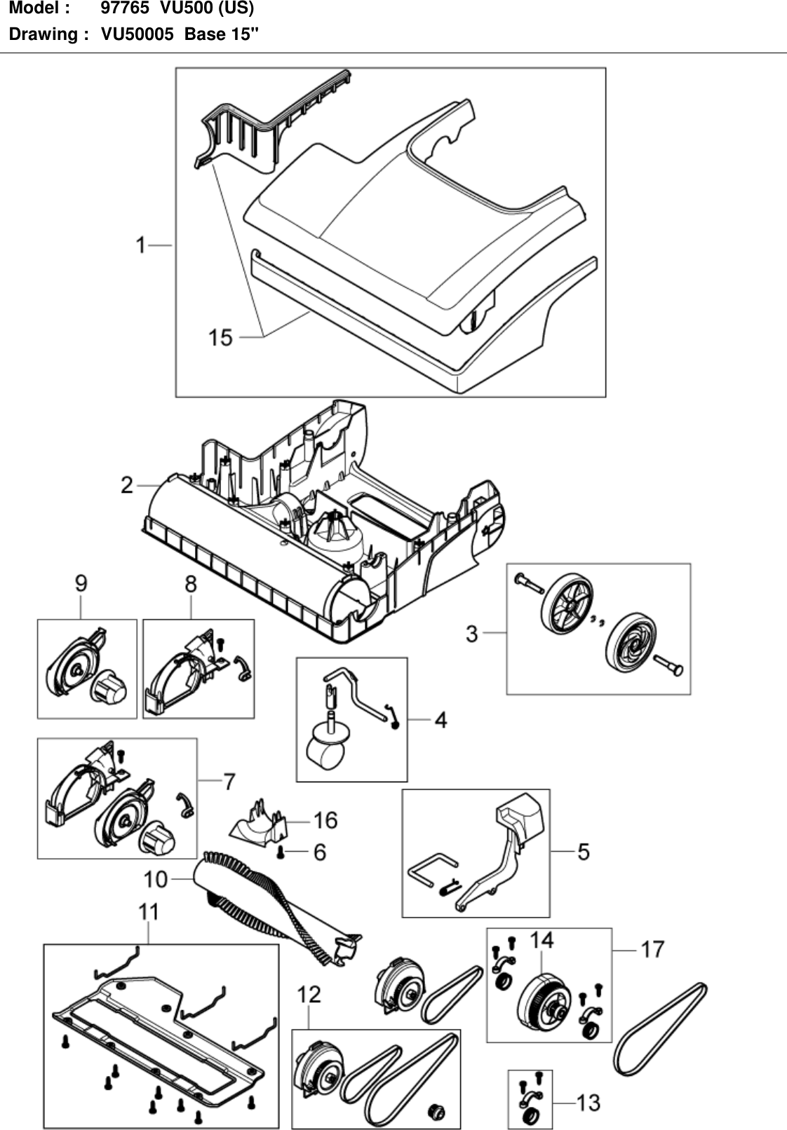 Page 6 of 8 - Advance-vu500-upright-vacuum-parts-manual