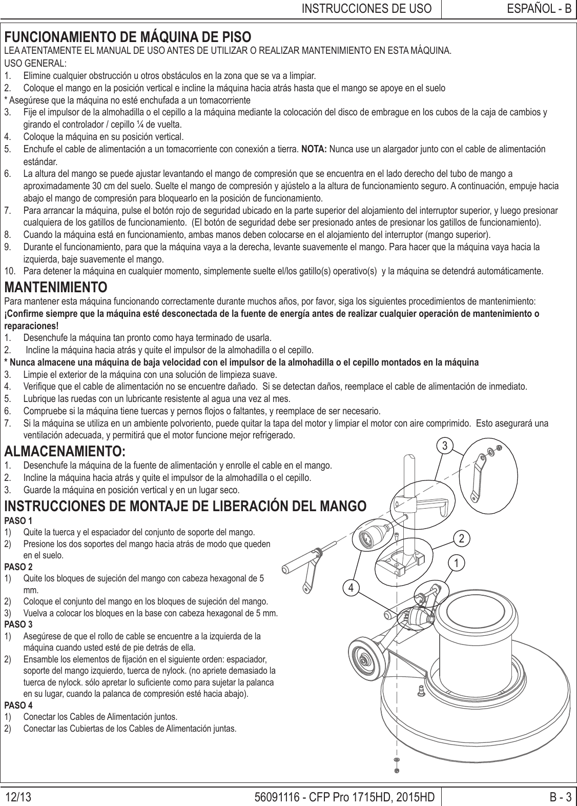 Page 5 of 12 - Clarke-cfp-pro-17-20-floor-machine-parts-and-operator-manual