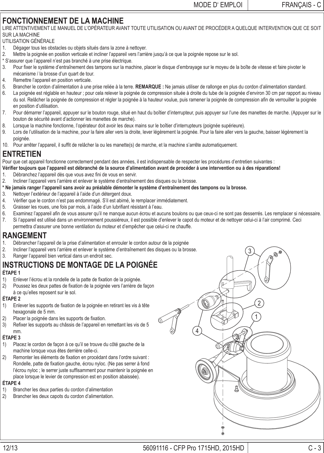 Page 7 of 12 - Clarke-cfp-pro-17-20-floor-machine-parts-and-operator-manual
