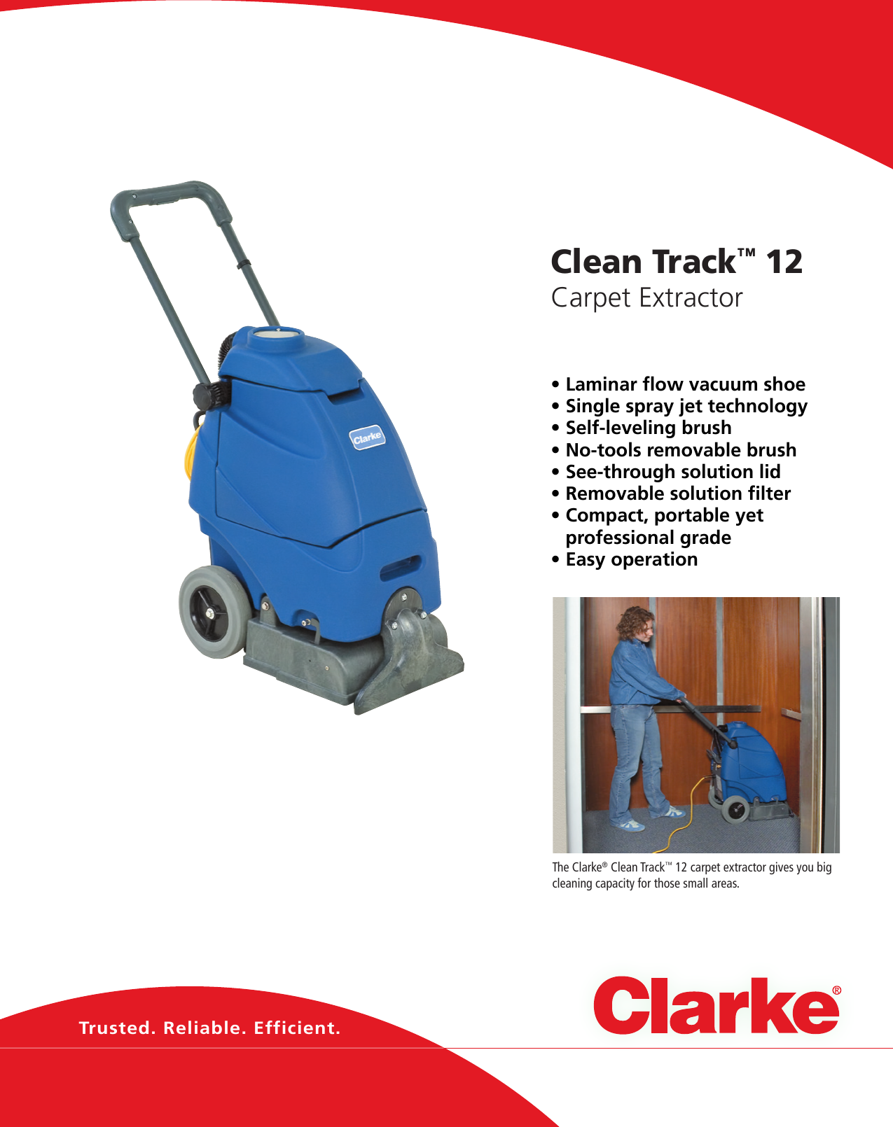 Page 1 of 4 - Clarke-clean-track-12-portable-carpet-extractor-brochure-and-specifications