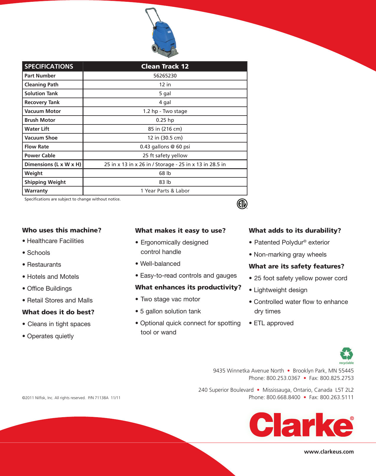 Page 4 of 4 - Clarke-clean-track-12-portable-carpet-extractor-brochure-and-specifications