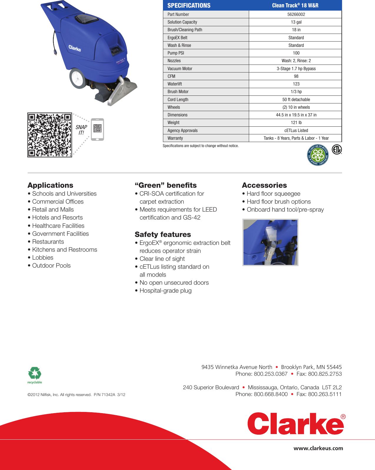 Page 4 of 4 - Clarke-clean-track-18-wash-and-rinse-carpet-extractor-brochure-and-specifications