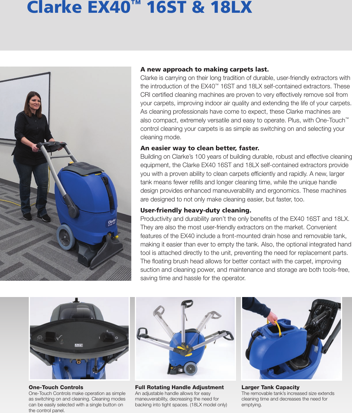 Page 2 of 4 - Clarke-ex40-16st-18lx-portable-carpet-extractor-brochure-and-specifications