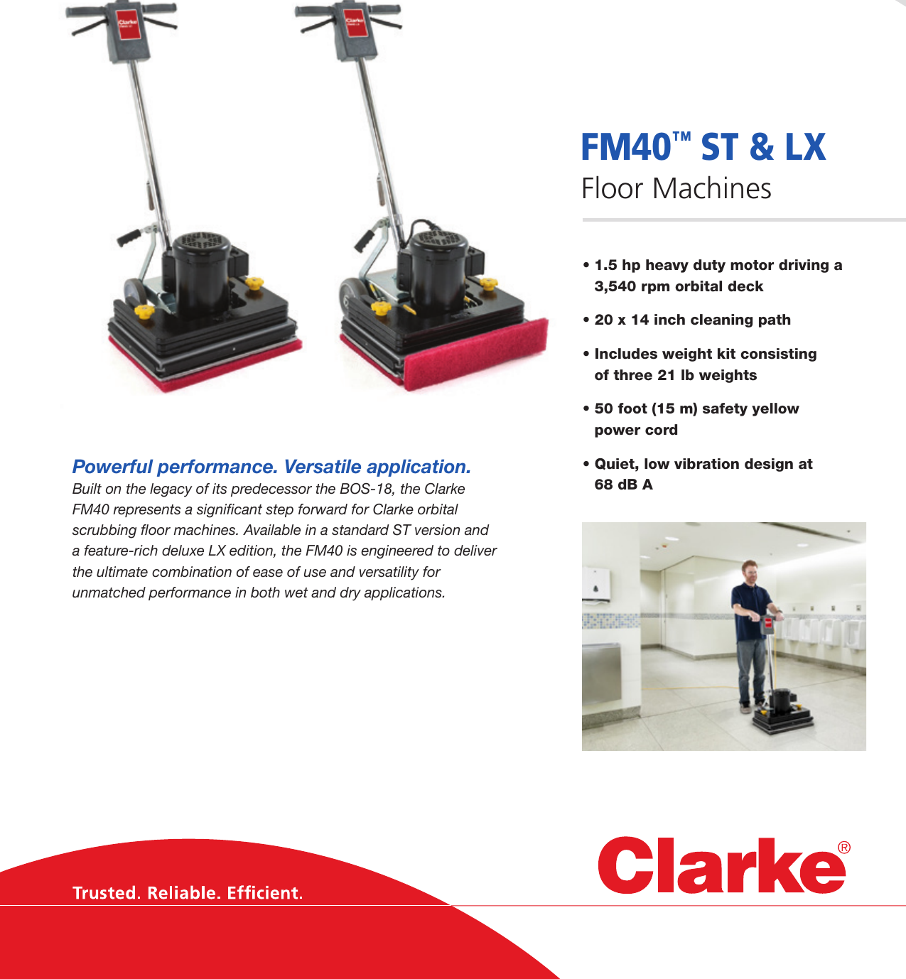 Page 1 of 4 - Clarke-fm40-st-lx-orbital-floor-machine-brochure-and-specifications