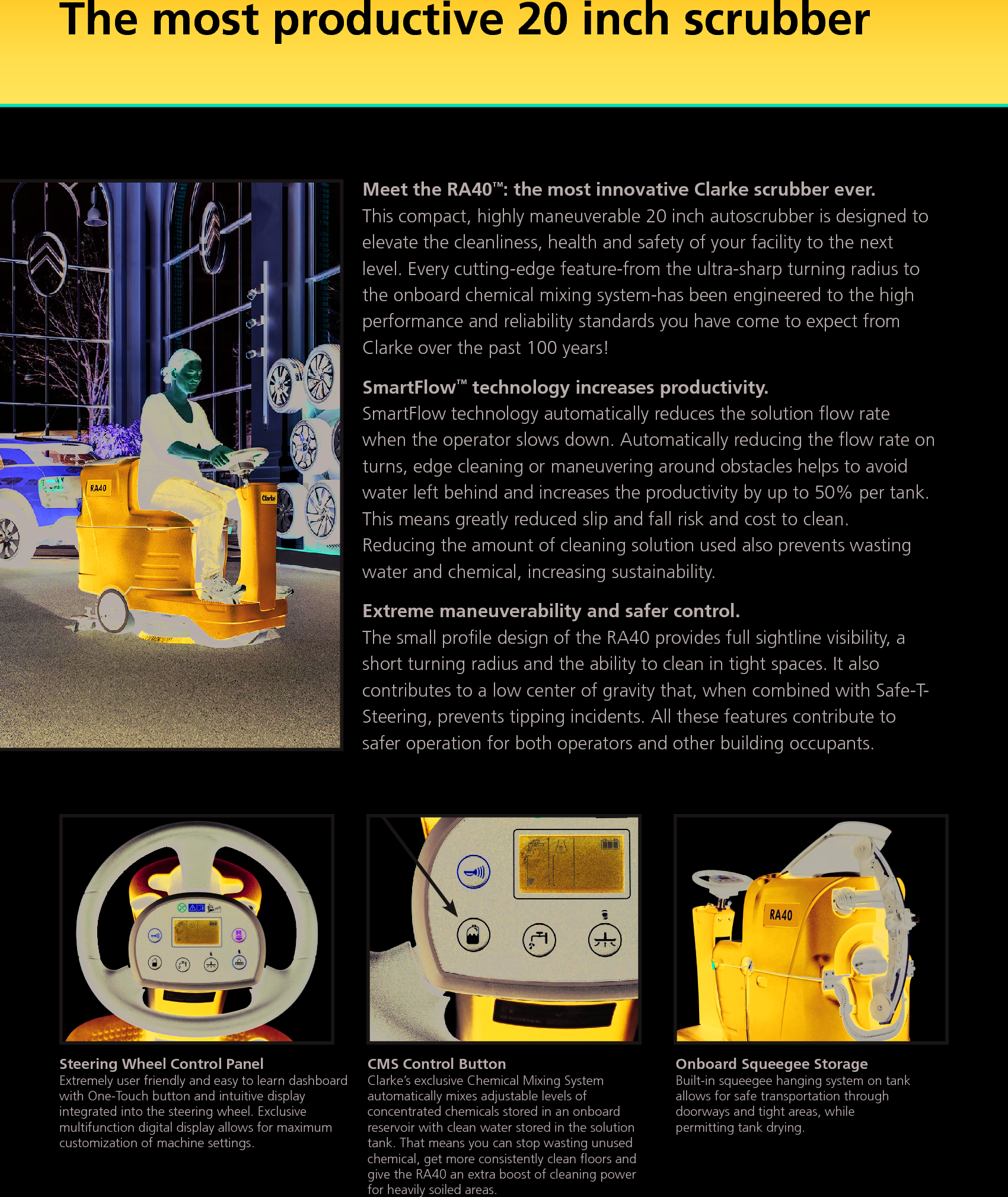 Sweepscrub Clarke Ra40 Micro Rider Scrubber Brochure User Manual